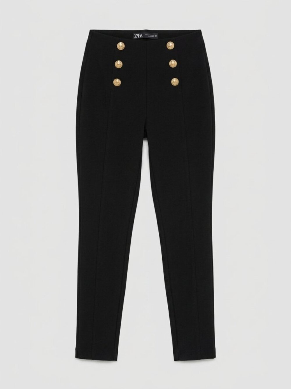 Zara Gold Button High Rise Pants - Picture 4 of 7